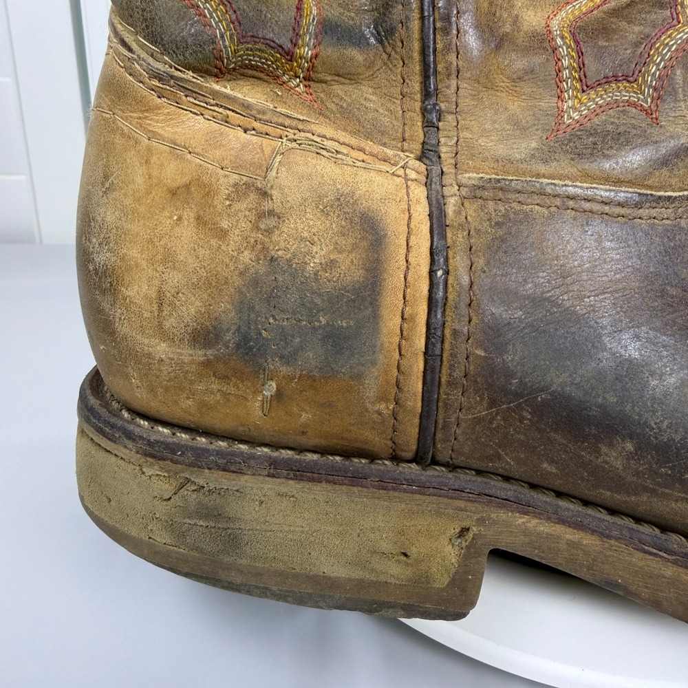 Double-H DH3567 Mens 9.5 2E Steel Toe Western Work Boots Brown Leather USA Made - Picture 4 of 16